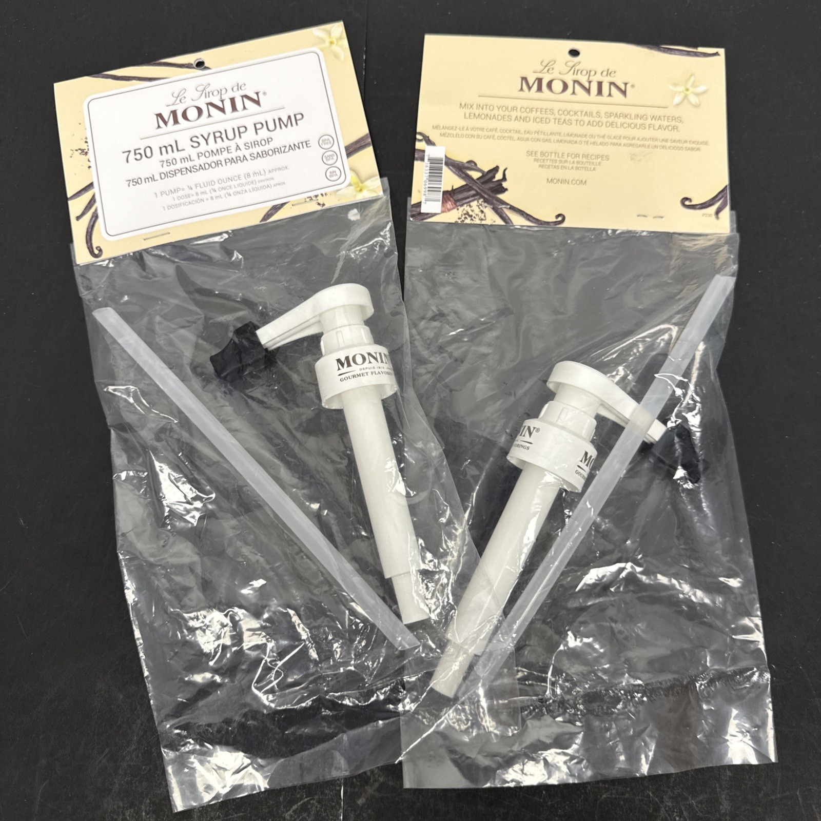 NEW Monin 750 mL Syrup Pump Dispenser (Pack of 2)