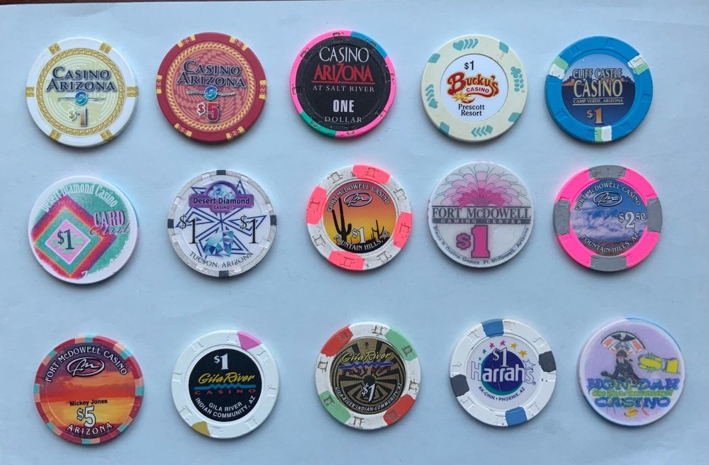 15 VARIOUS ARIZONA CASINO CHIPS