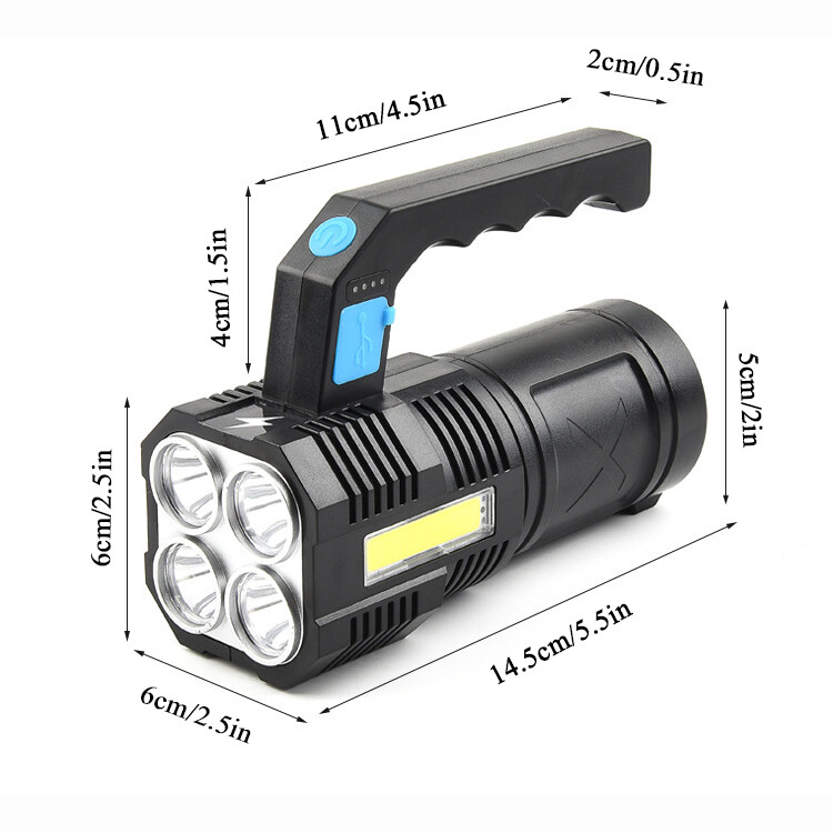 Rechargeable LED Flashlight, 990000LM, 4-Mode Handheld Torch with USB Charging