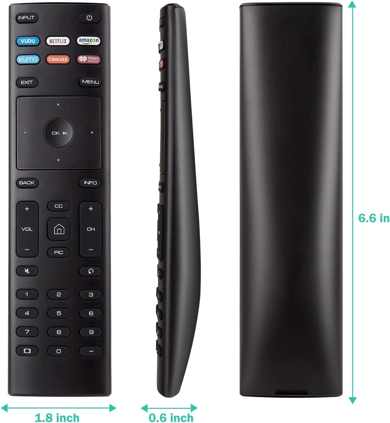 New XRT136 for Vizio Smart TV Remote Control w Vudu Amazon iheart Netflix 6 Keys