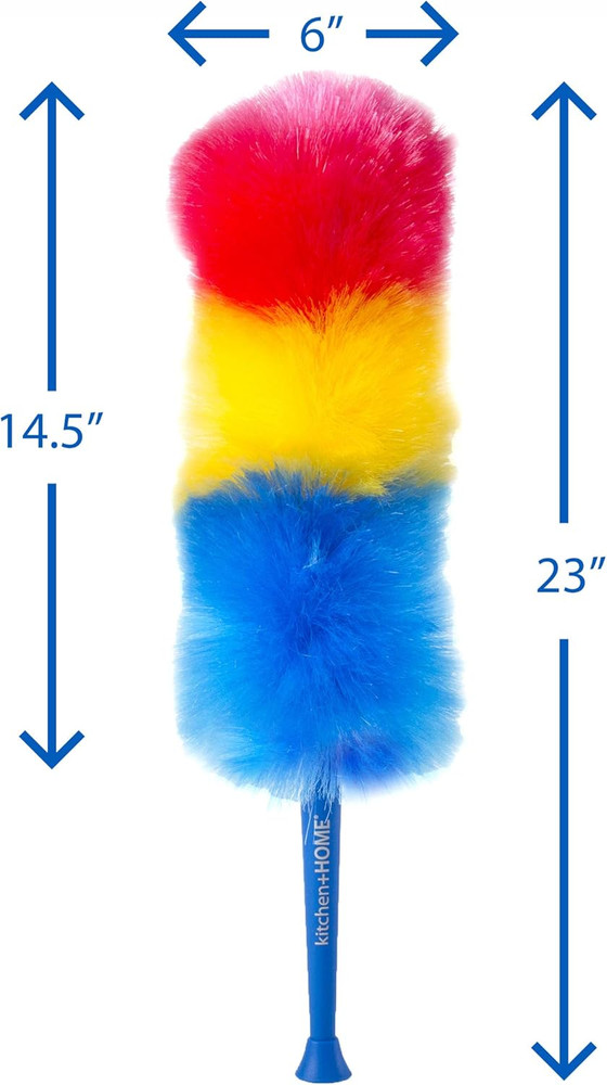Kitchen + Home 23� Inch Rainbow Static Duster - Electrostatic Feather Duster ...