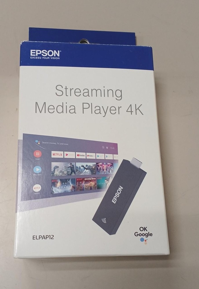EPSON ELPAP12 Android TV Streaming Media Player Stick for Projector Remote