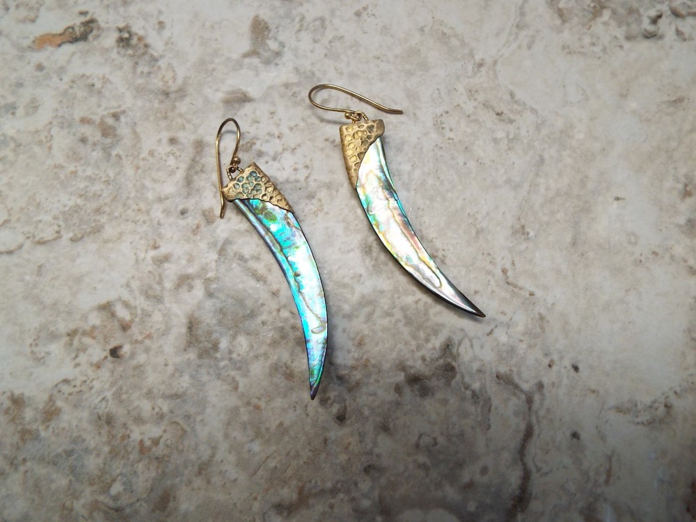 Heather Benjamin Shell Long Shard Earrings
