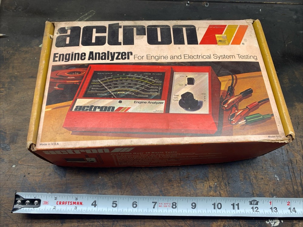 Vintage Actron 615 Engine Analyzer & Electrical System Testing W/ Box + Manual