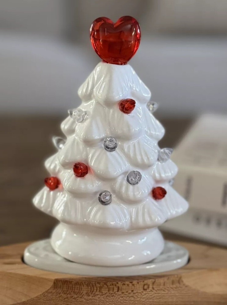 Light Up Ceramic Mini Valentine’s Day Christmas Tree 4.7”