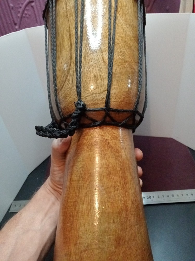 40 cm Authentic DJEMBE BONGO DRUM CARVED FROM SOLID WOOD GOAT SKIN
