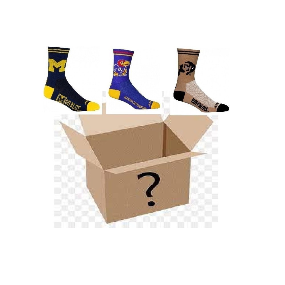 1 Pair College Logo Cycling Socks Over $20 Value! Assorted Designs (specify...