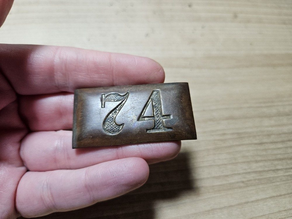 Vintage Bronze 74 Tag OLD Antique