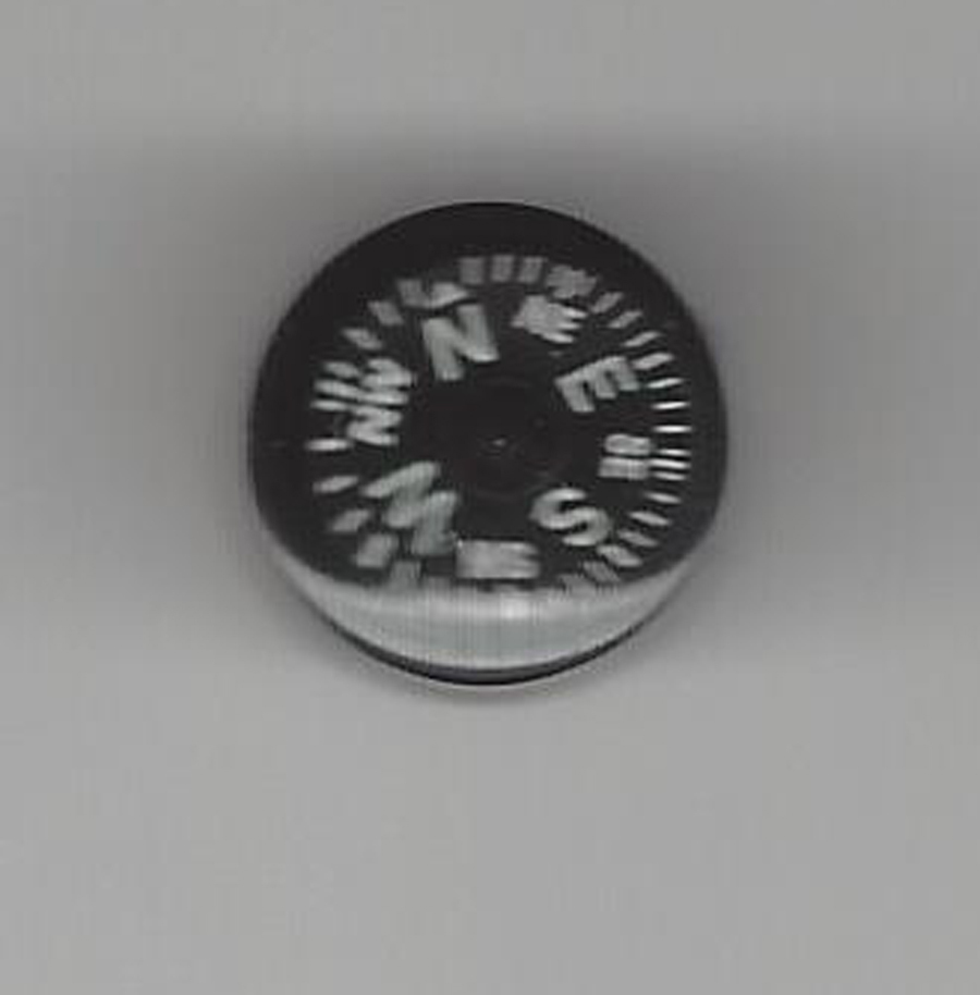14mm Button Compass - Grade A, Liquid Filled, Luminous, EDC (About 9/16")