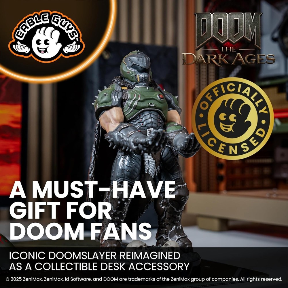 Exquisite Gaming Doom Doomslayer Cable Guys Controller Holder And Phone Stan NEW