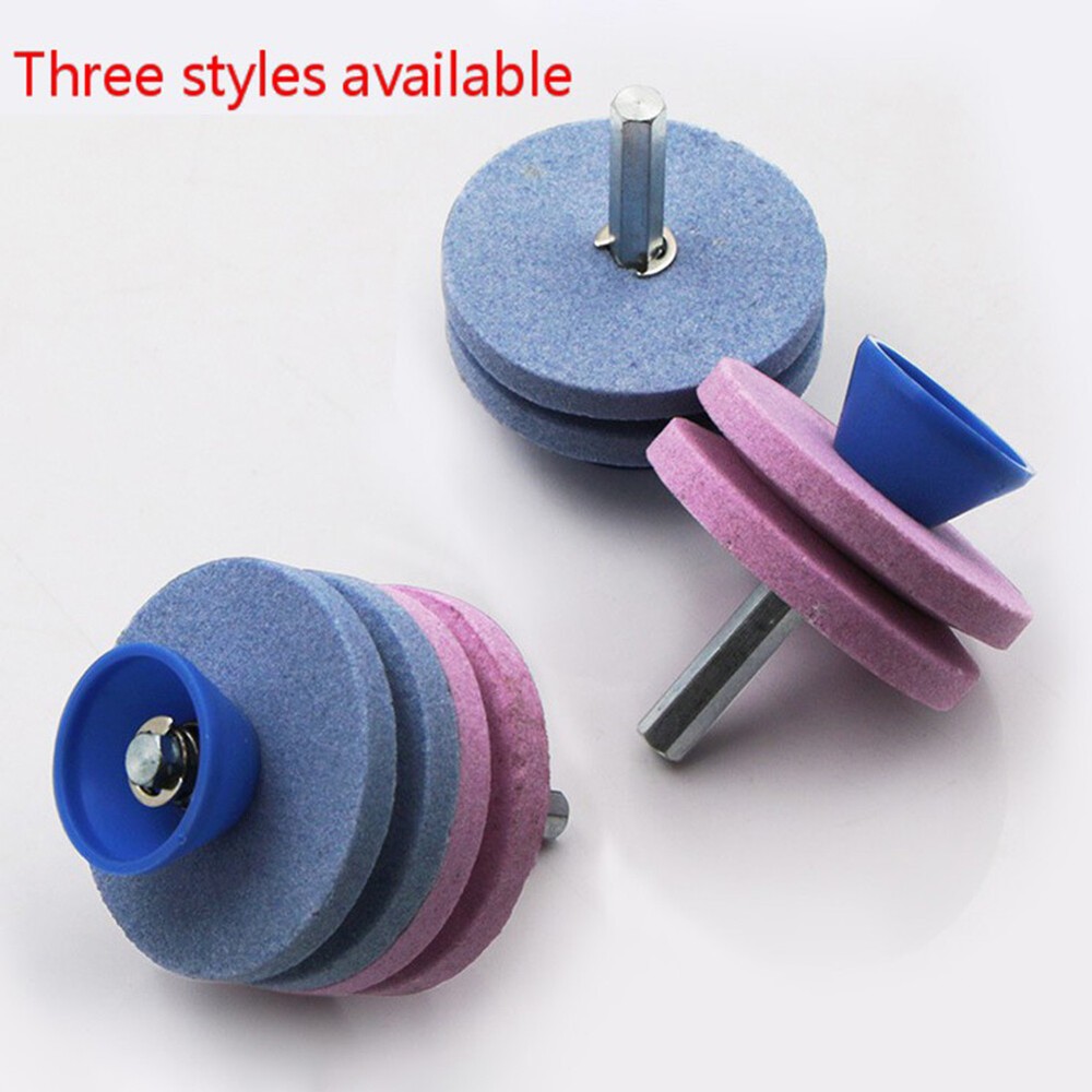 Double Layer Lawnmower Blade Power Rig Grinder Wheel Grindstone Knife Sharpener