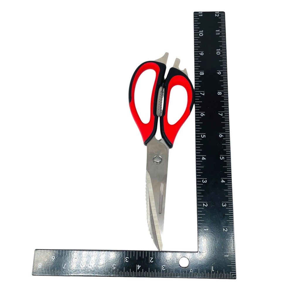 Kitchen Scissors Multi Functions Stainless Steel Shears, Red