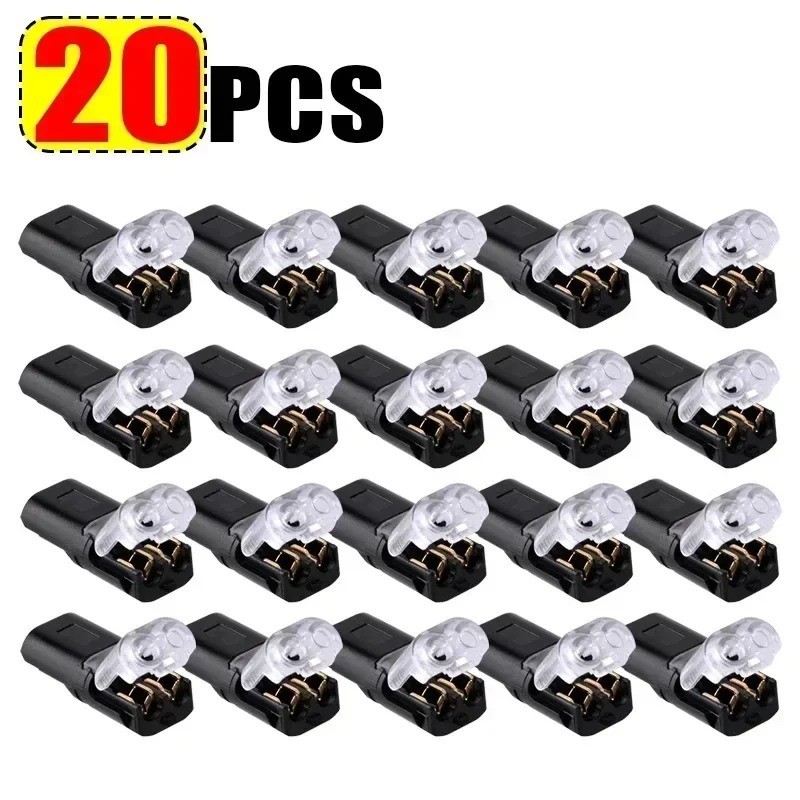 50 pcs Double-Wire Plug-in Connector, Cable Clamp Locking Buckle, AWG 18-22 US