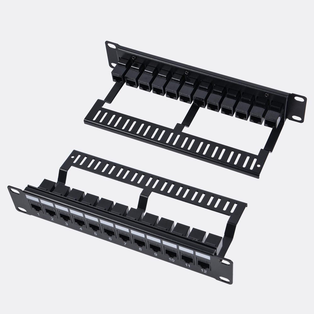 12-Port Cat6 Patch Panel 10 Inch 1U Rack Mount For DeskPi RackMate