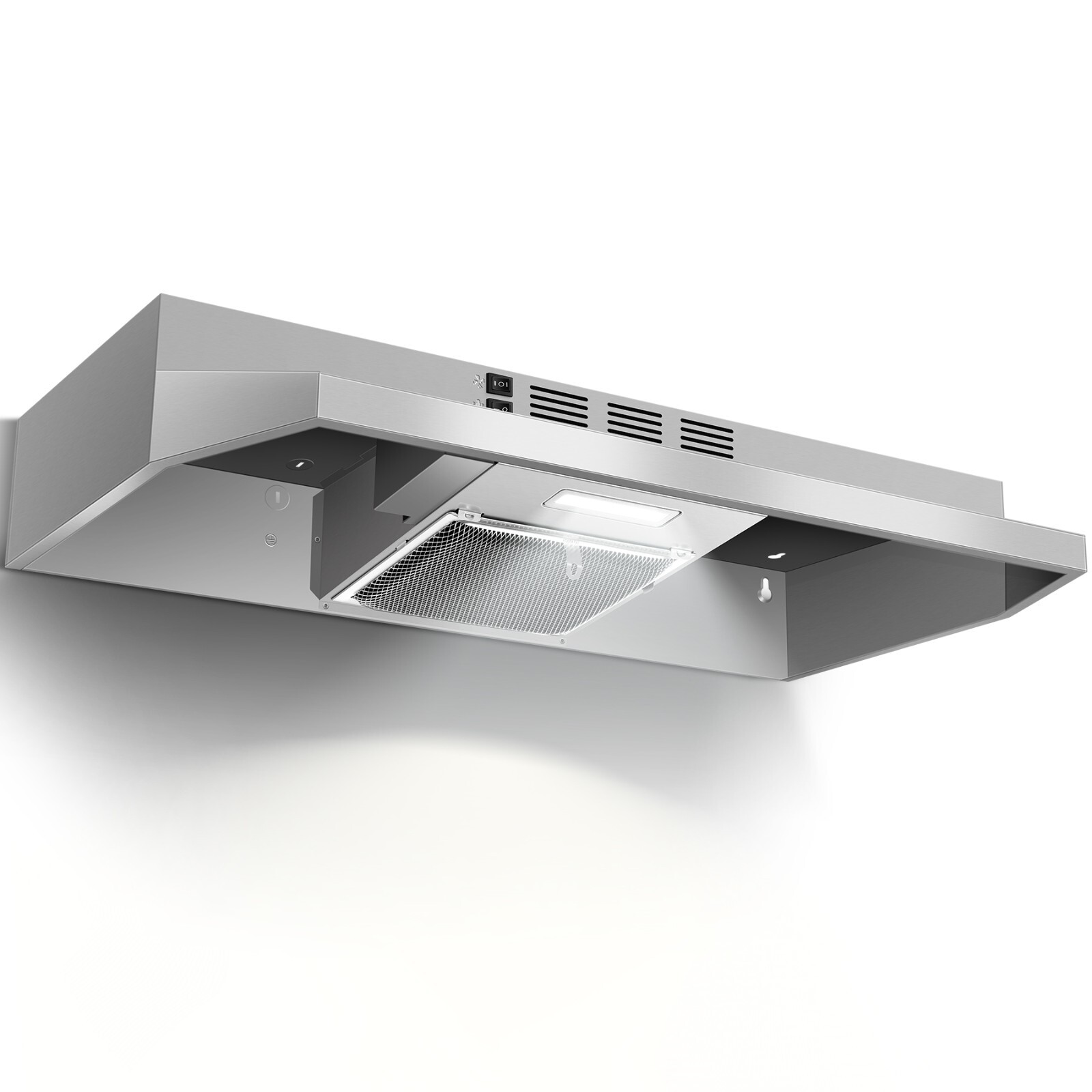 Kitchen 36in Under Cabinet Range Hood 280CFM Cook Fan Stainless Steel w/LED Vent