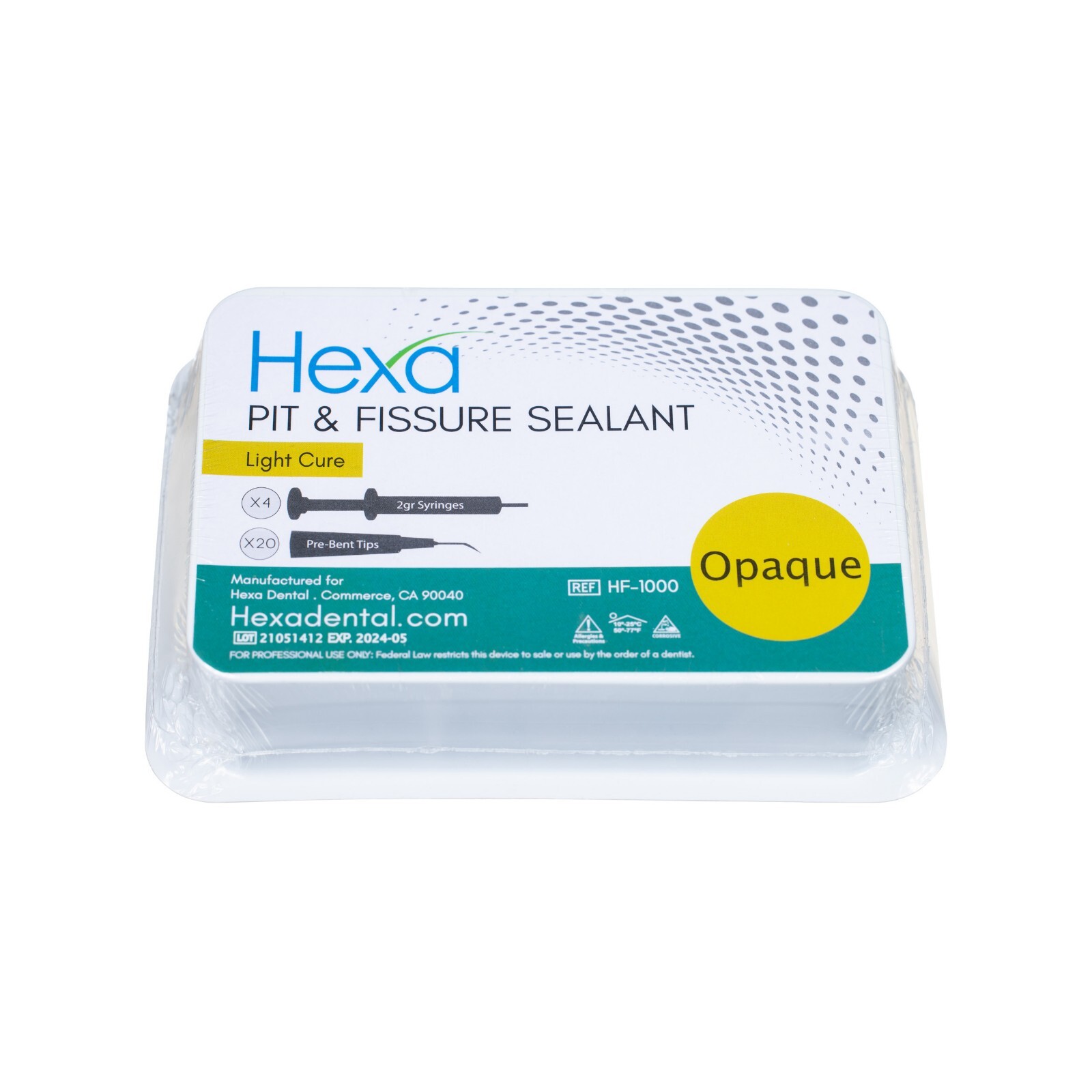 Hexa Dental Pit Fissure Sealant Light Cure Resin Fluoride Release 4 Syringe Kit