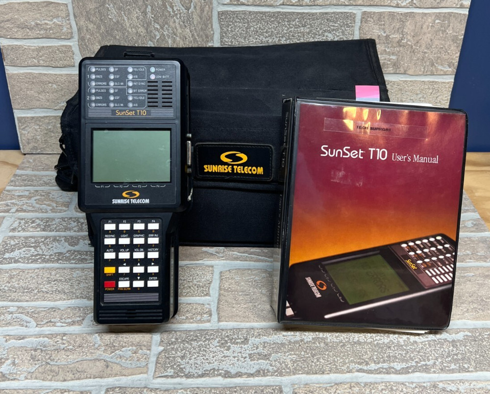 Sunrise Telecom SS150 Sunset Handheld T10 Cable Analyzer with Case, Manual, Cord
