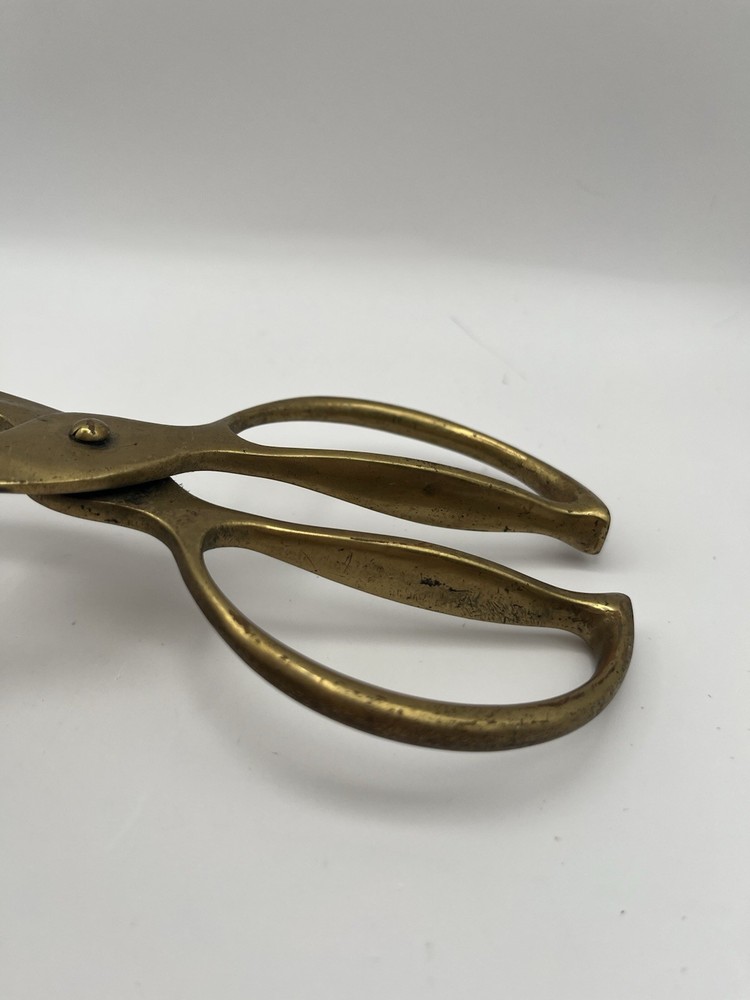 Antique Brass Coal Tongs Fireplace Implement