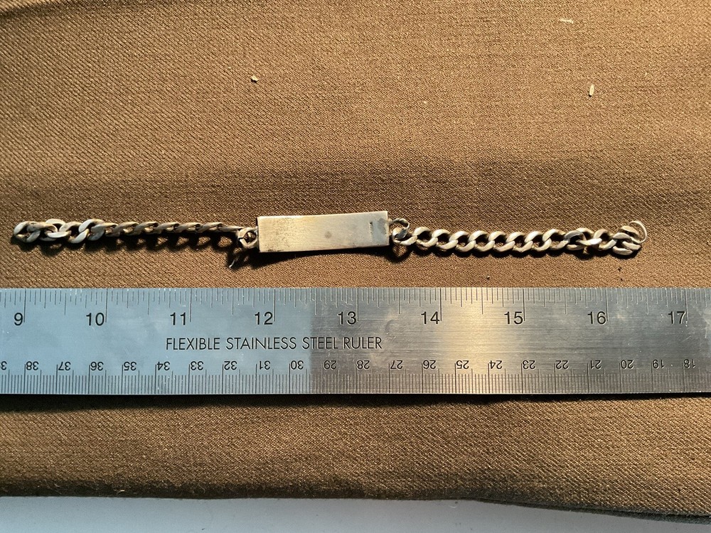 ORIGINAL WWII US STERLING OFFICER ID BRACELET