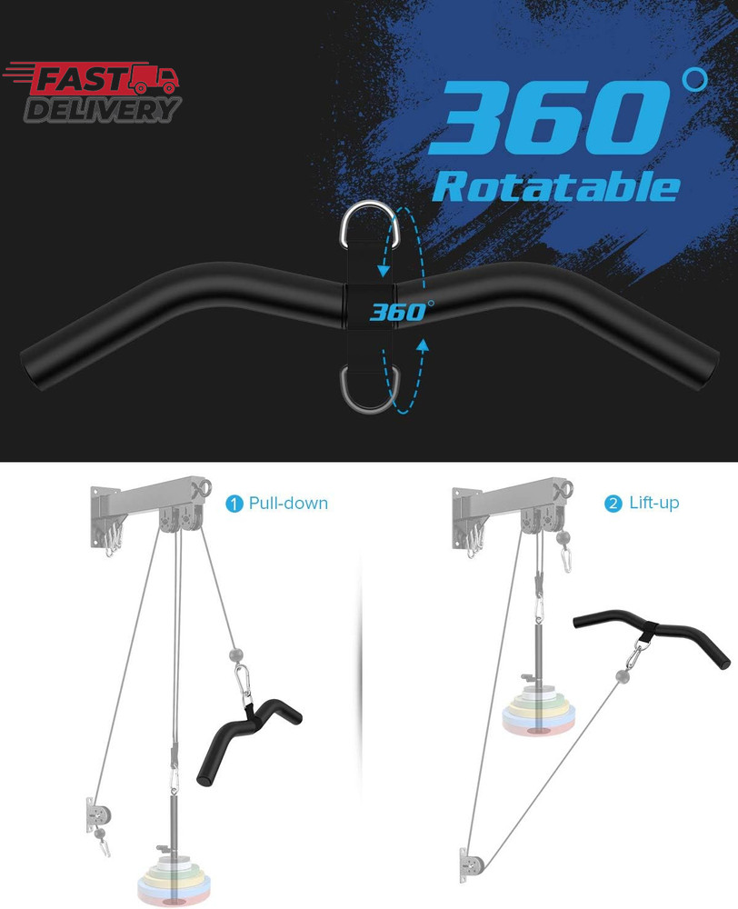 Upgraded LAT Pulldown Bars, 19" LAT Pull down Bar Attachments for Home Gym, Curl