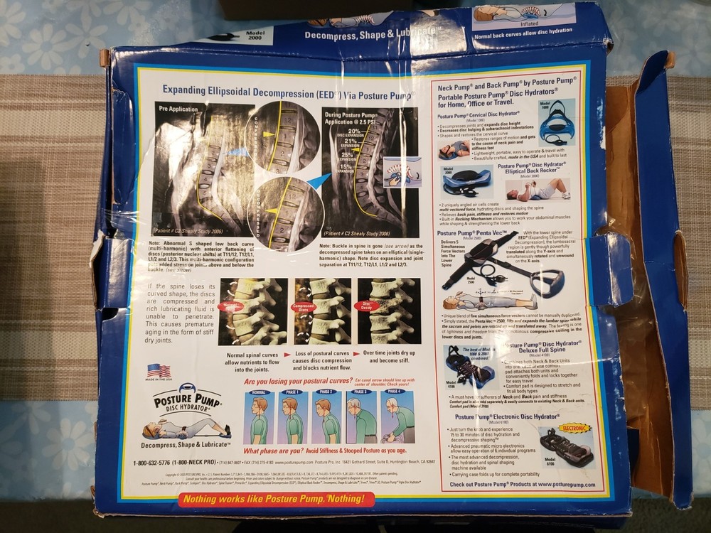 Posture Pump Disc Hydrator Elliptical Back Rocker Back Model 2000