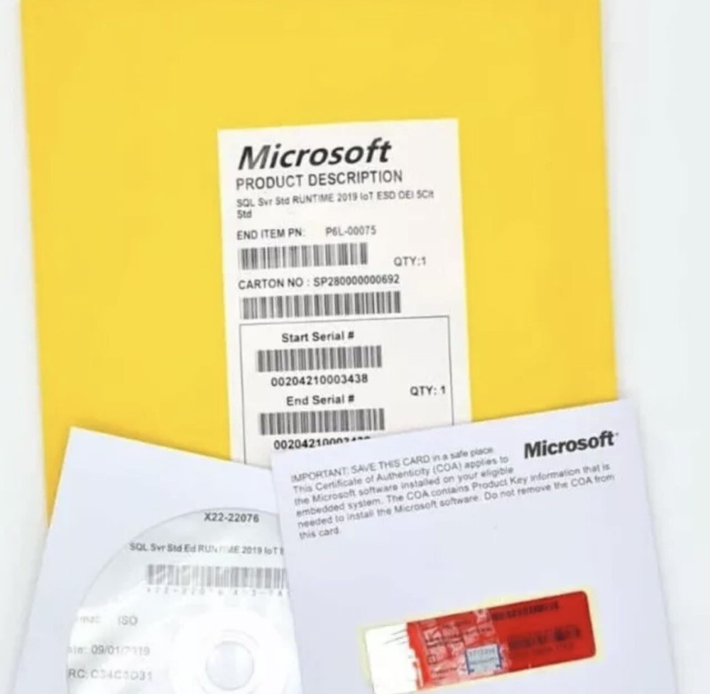 MS SQL Server 2019 Enterprise 16 Core Unlimited CALs | Genuine DVD + COA