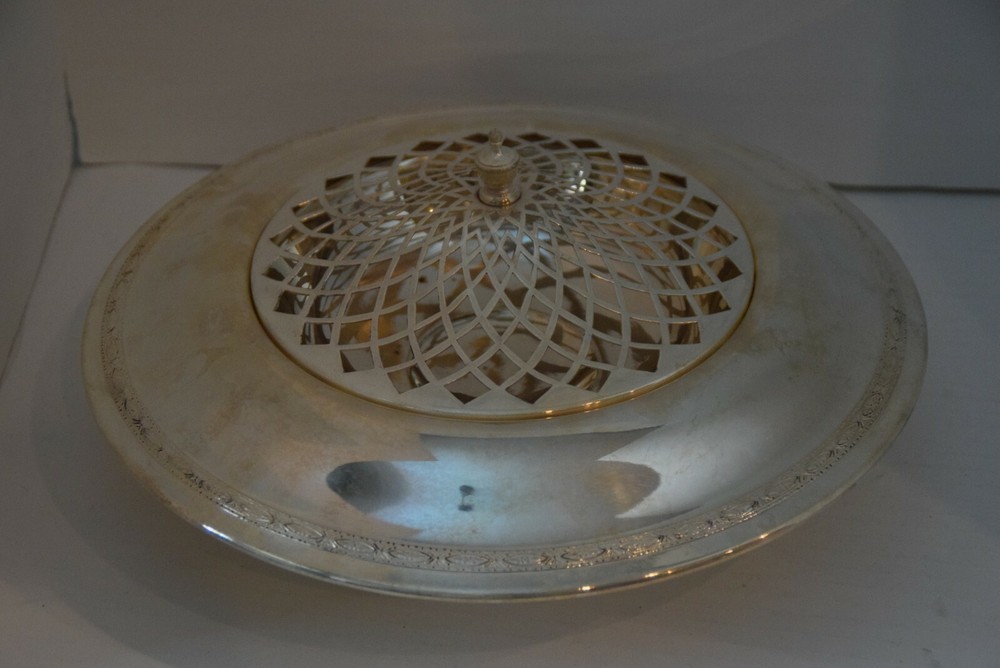 EPNS 809 Serving Bowl With Lattice Lid Silver