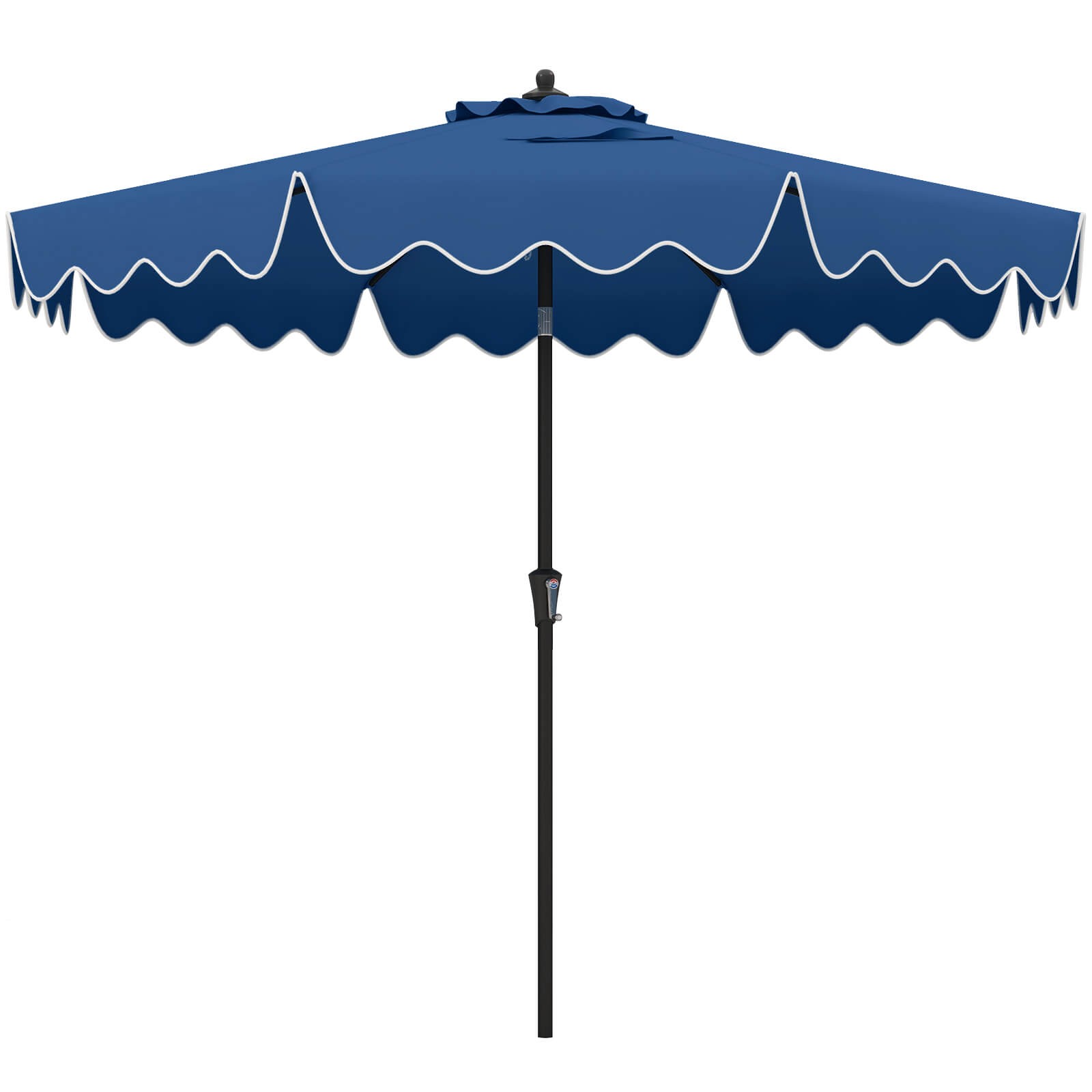 9 FT Patio Umbrella 2-Tier Market Table Umbrella w/ Sun-Protective Canopy
