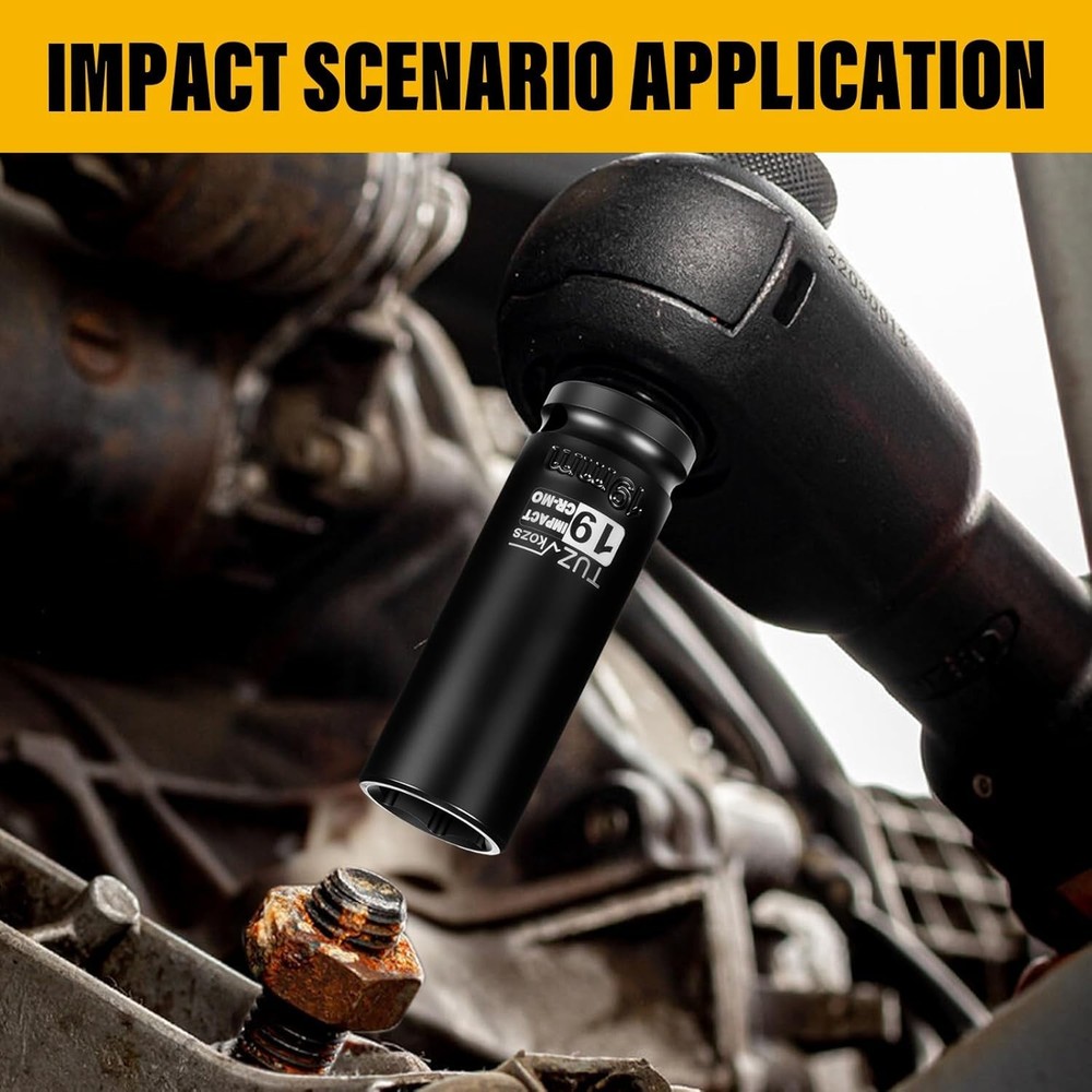 19mm Deep Metric Impact Socket - 1/2" Drive with Radius Corner Technology
