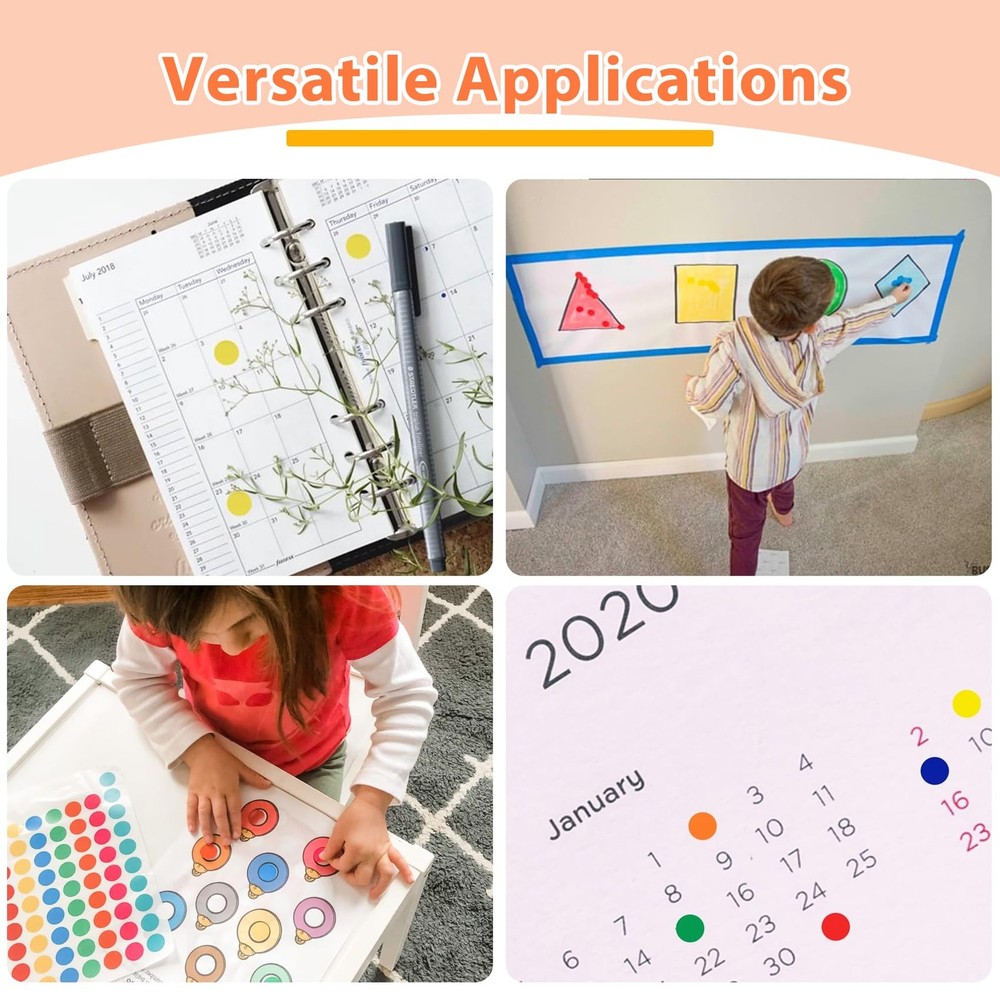 Colored Coding Dot Stickers - 2800 Pcs 1/2 inch Circle inch, 0.5 Inch