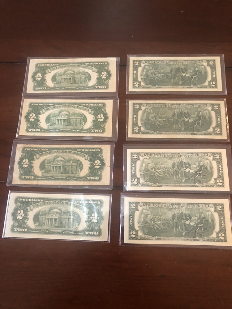 Two Dollar Notes-8 Different Notes 1928-2003