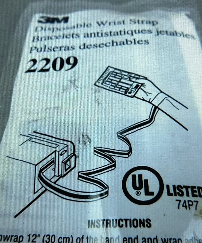3M 2209 Disposable Grounding Wrist Strap - NEW Surplus!