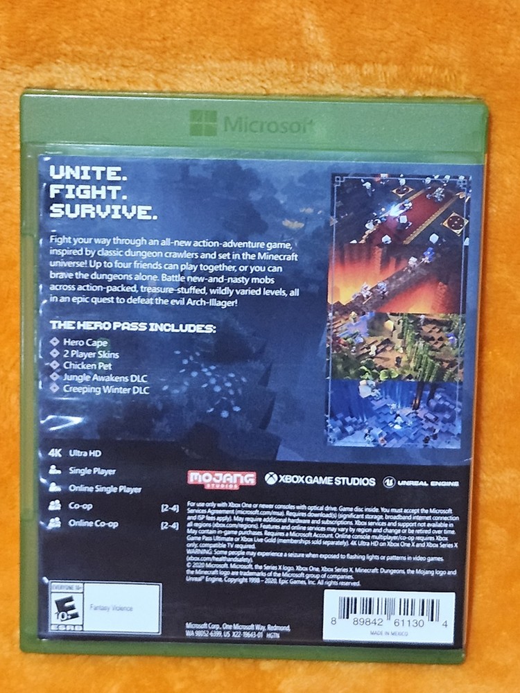 Minecraft Dungeons - Microsoft Xbox One Case Only - Free Shipping!!!