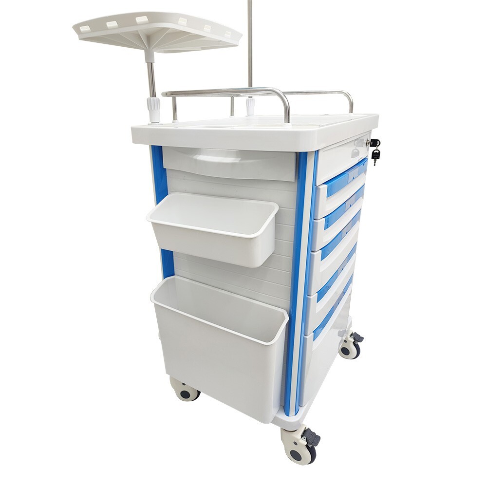 Anesthesia Emergency Treatment Trolley Medicine Medical Cart ABS Plastic