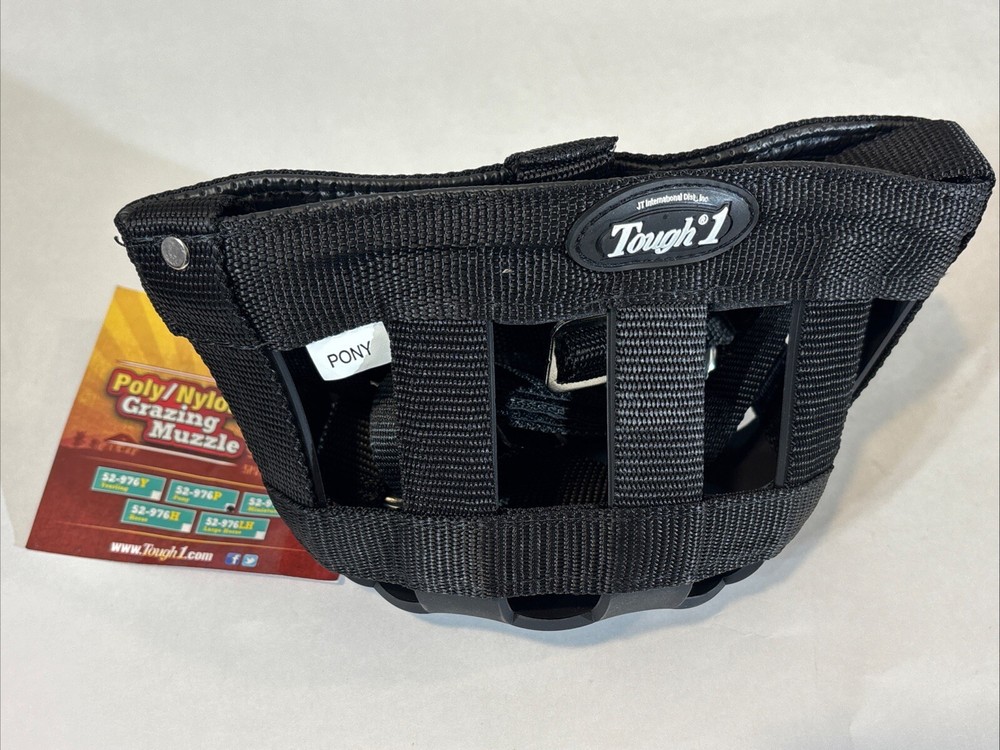 Tough 1 Black Poly/Nylon Pony Sized Grazing Muzzle Tack Equine 52-976P