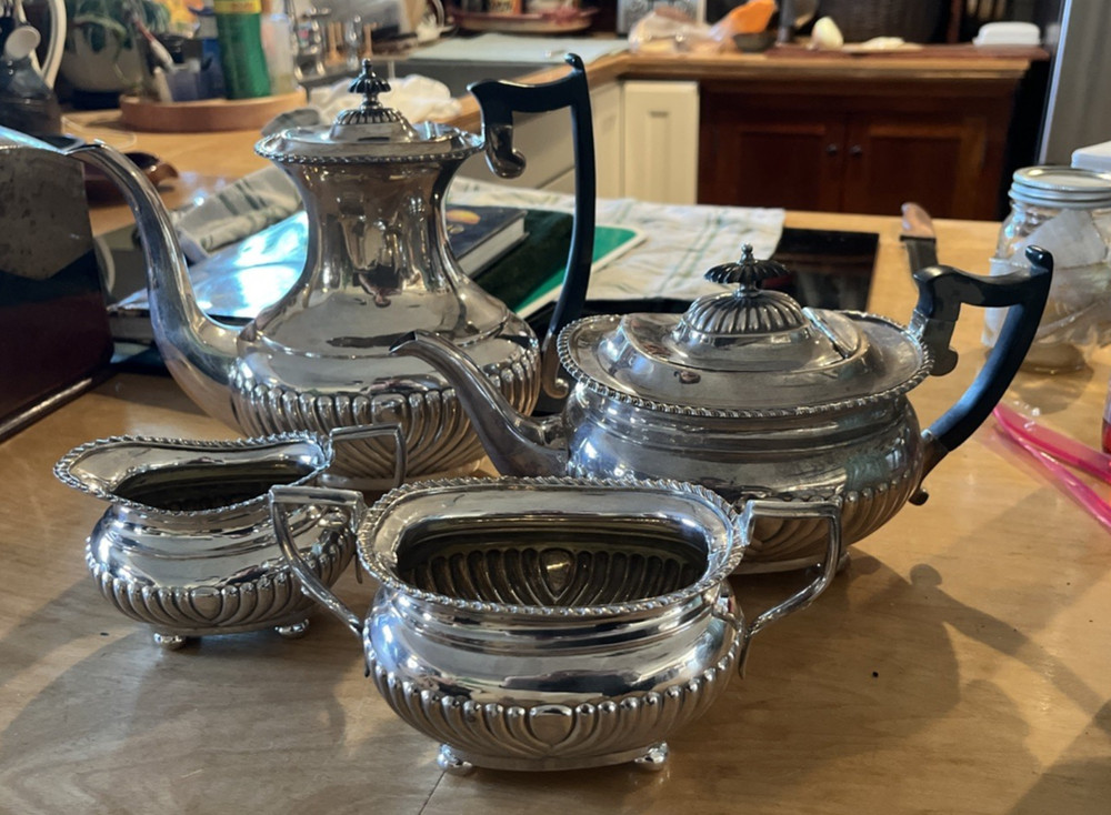 4 Pc 19th C. Sheffield Silver Plate Tea And Coffee Set