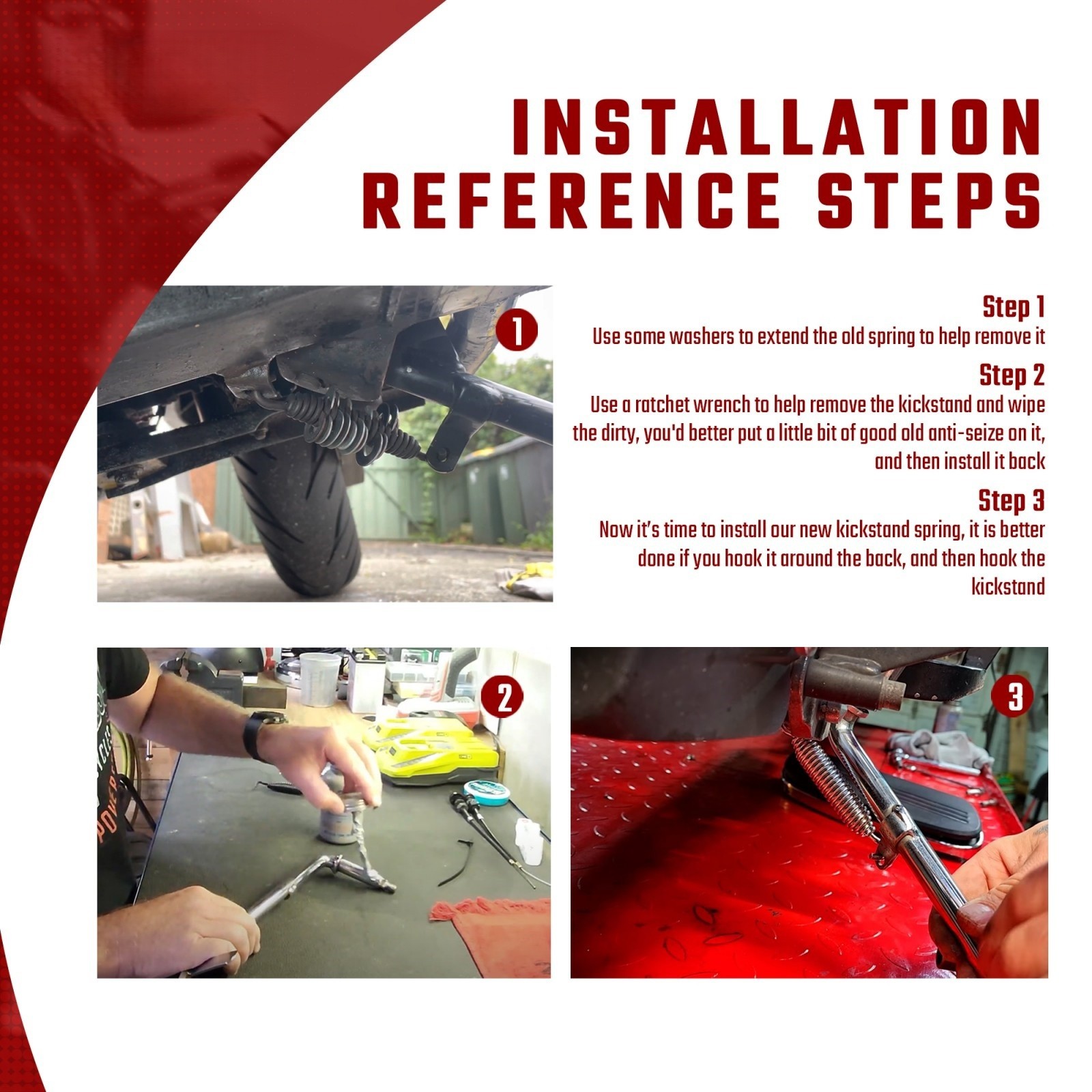 Kickstand Jiffy Stand spring for Harley 99-23 Street Road Glide 07-17 Softail