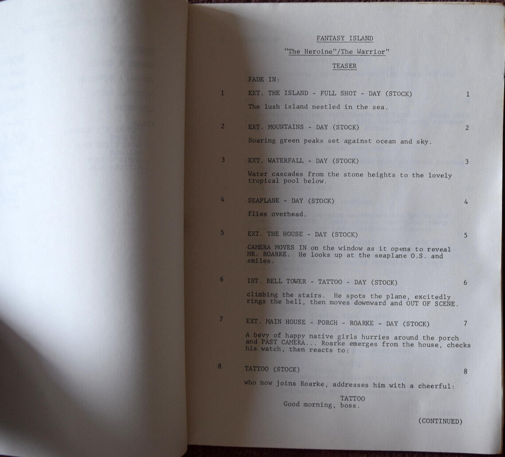 1980 Fantasy Island (The Warrior) Original First Draft Script Screenplay