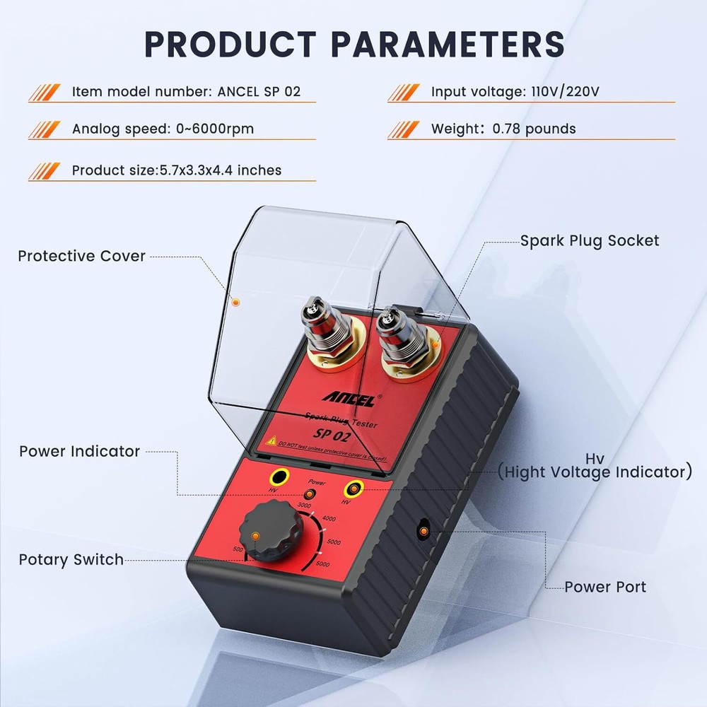 12V Car Spark Plug Ignition Tester Ignition Plug Analyzer Diagnostic Tool USA