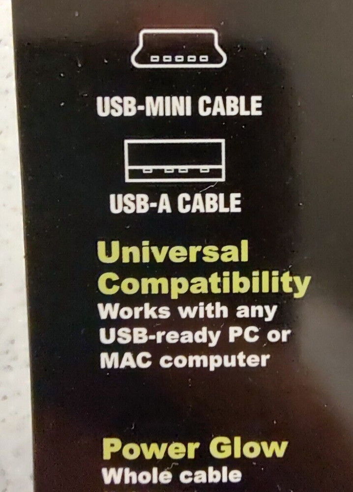 LIGHTSNAKE STUSBMINI6 USB-A TO USB-MINI CABLE - LIGHTS UP WHEN DATA PASSES