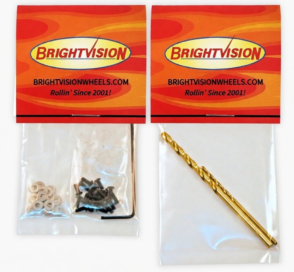 20 BLACK 1-72 Hex Button-Head Screw-In Rivets, Washers & Drill Bits For Customs