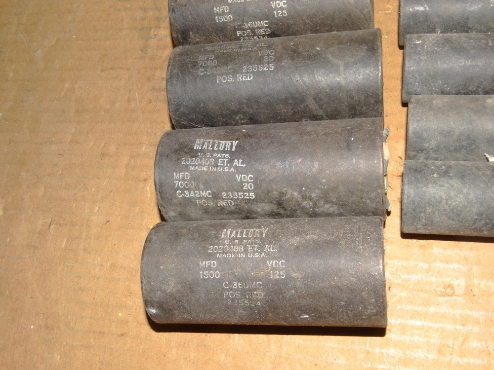 19 x Vintage Mallory-Sprague-GE Etc... Large Capacitor Pulls