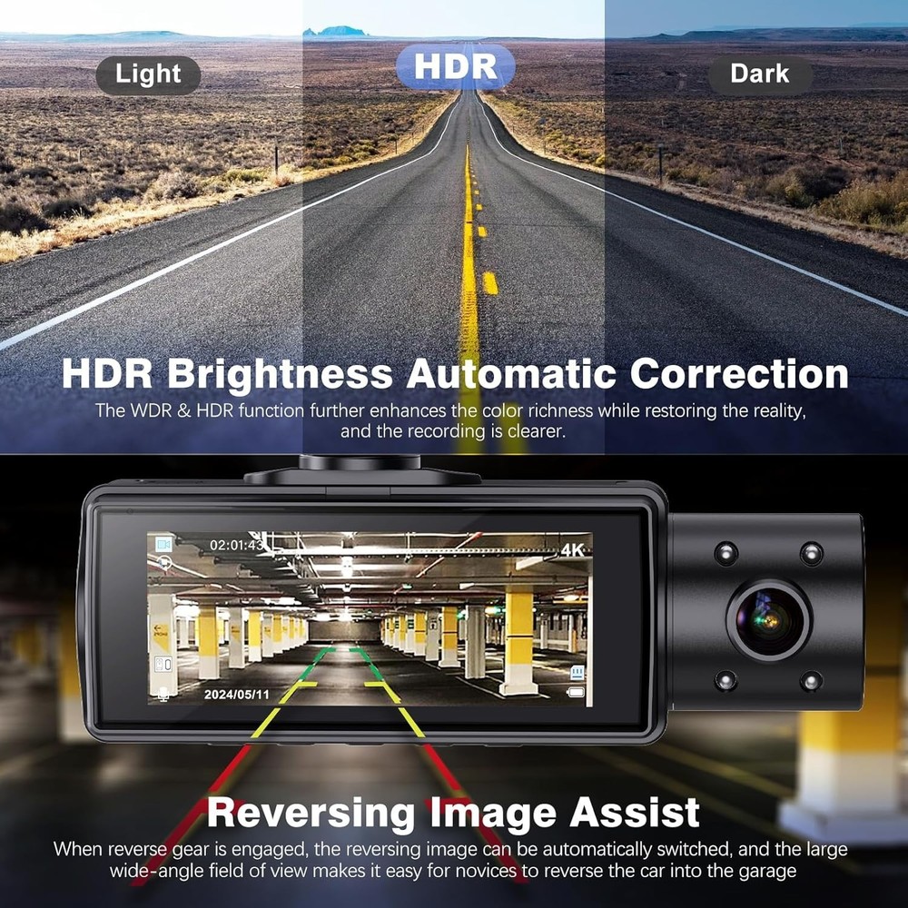 Advanced X5 4K Dash Camera - Night Vision, Dual Mode & User-Friendly Control