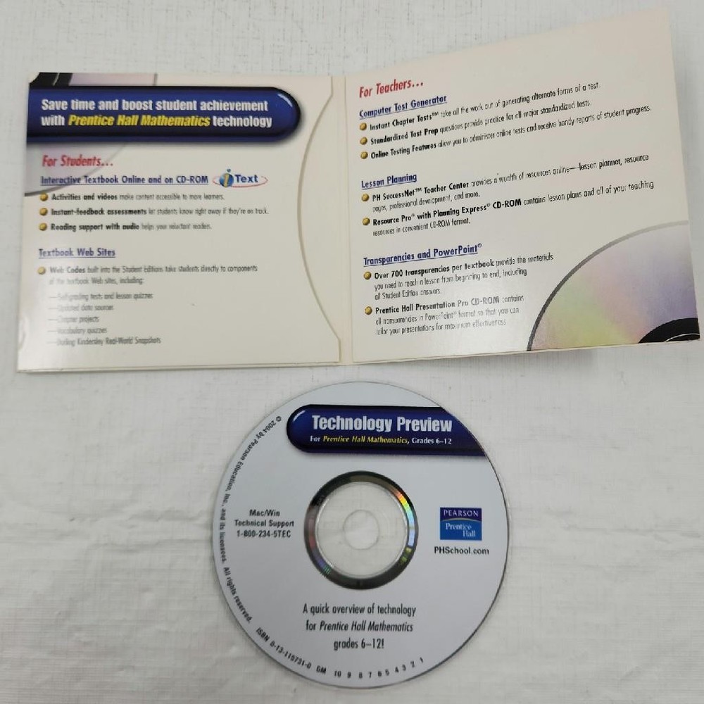 Technology Preview for Prentice Hall Mathematics, Grades 6-12 CD-ROM