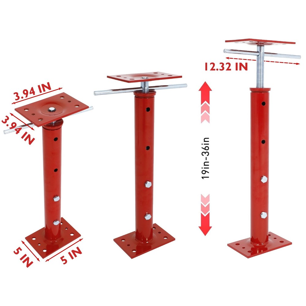 4pcs 19"-36" Height Range Adjustable Floor Jack Post House Floor Leveling Lift