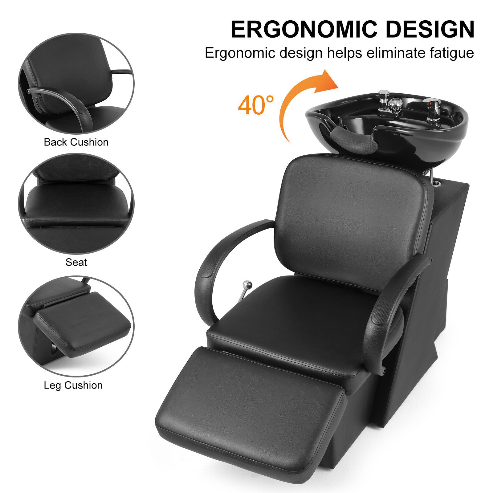 Artist Hand Backwash Barber Shampoo Chair Ceramic Bowl Sink Unit Salon Station