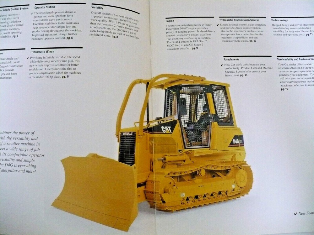 2003 TWO CATERPILLAR D4G & D3G CRAWLER BROCHURES