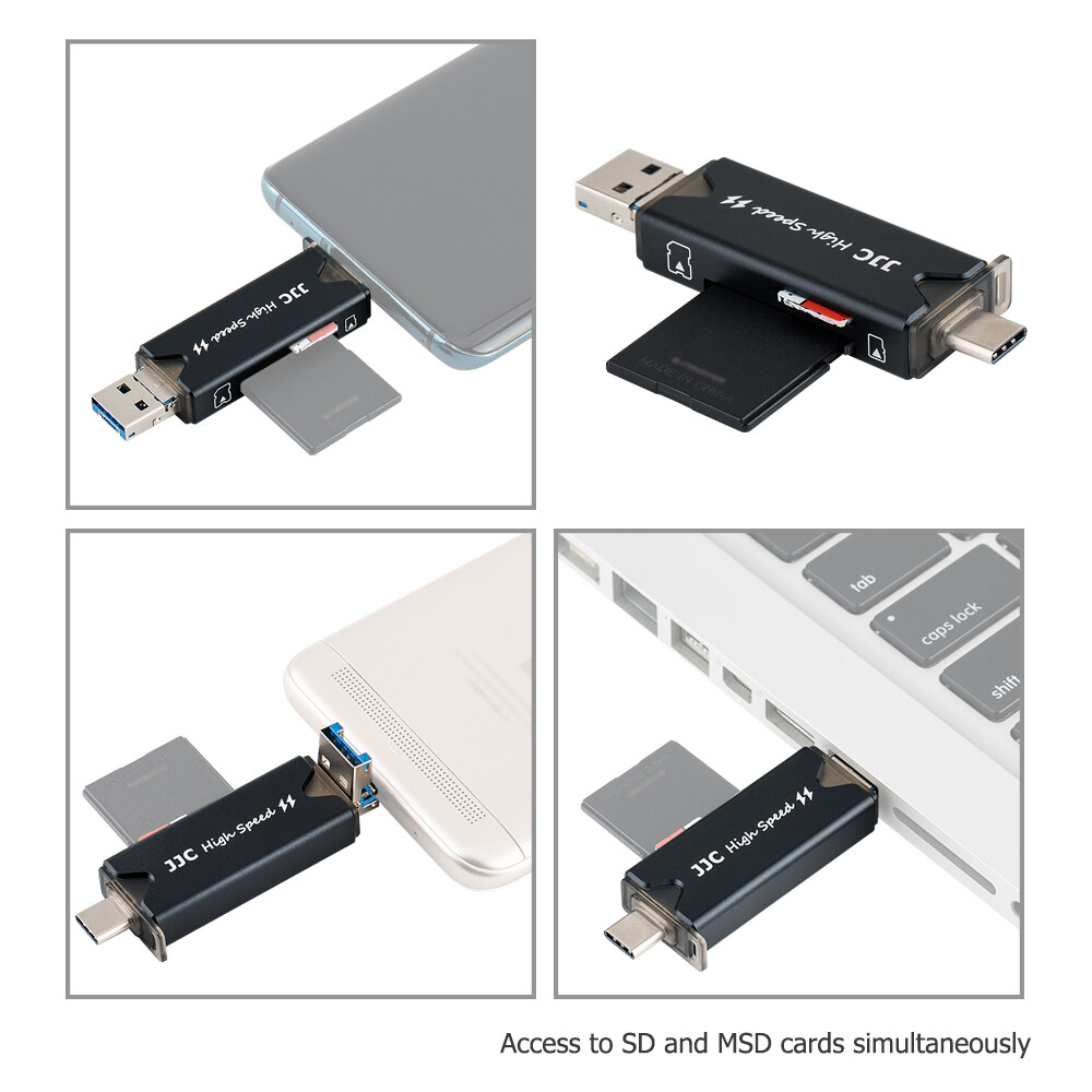 Memory Card Holder Case with USB 3.0 Reader for 2 SD SDXC SDHC 4 TF MSD Cards