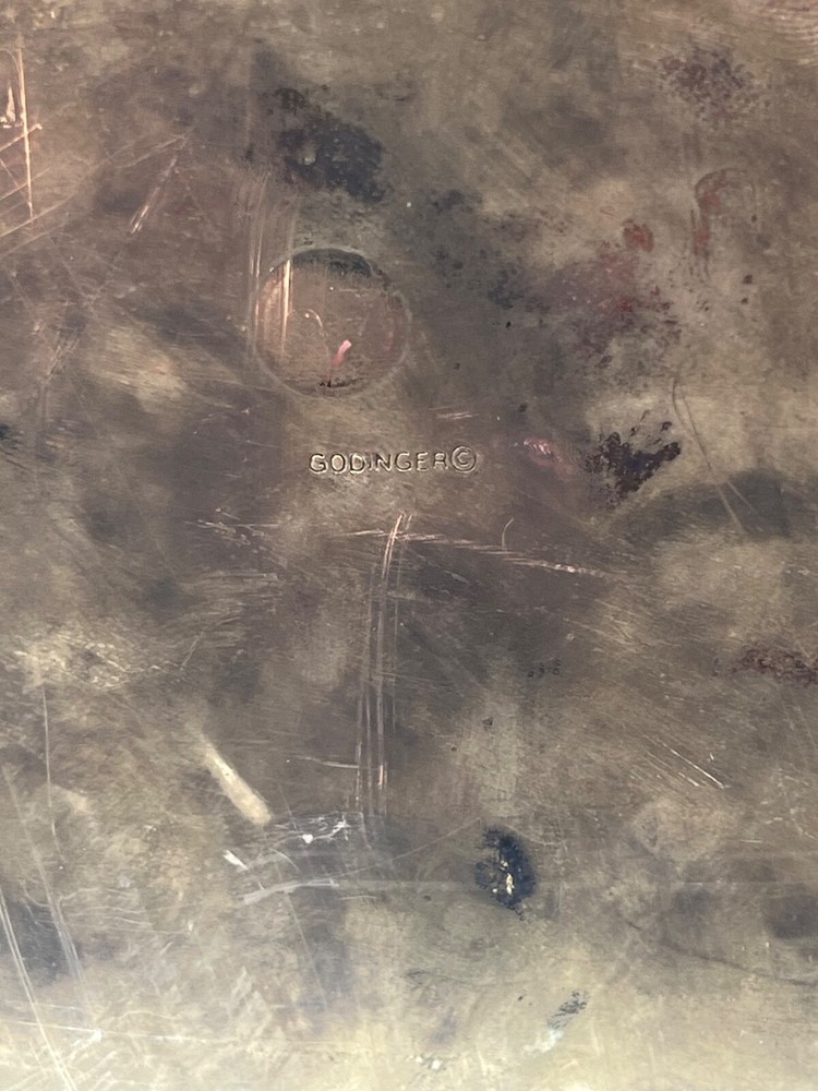 Godinger Two Tone Medium Present Box 6" Square 8"H with Bow Tarnished