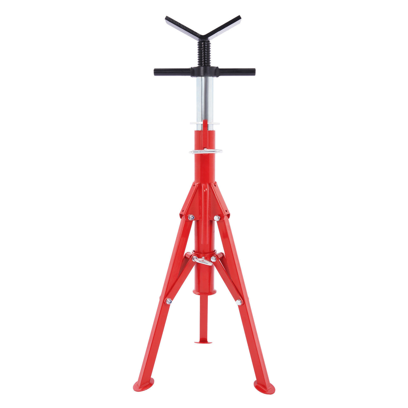 2500Lb Steel V-Head Pipe Stand Folding Tripod Pipe Jack Stand Height Pipe